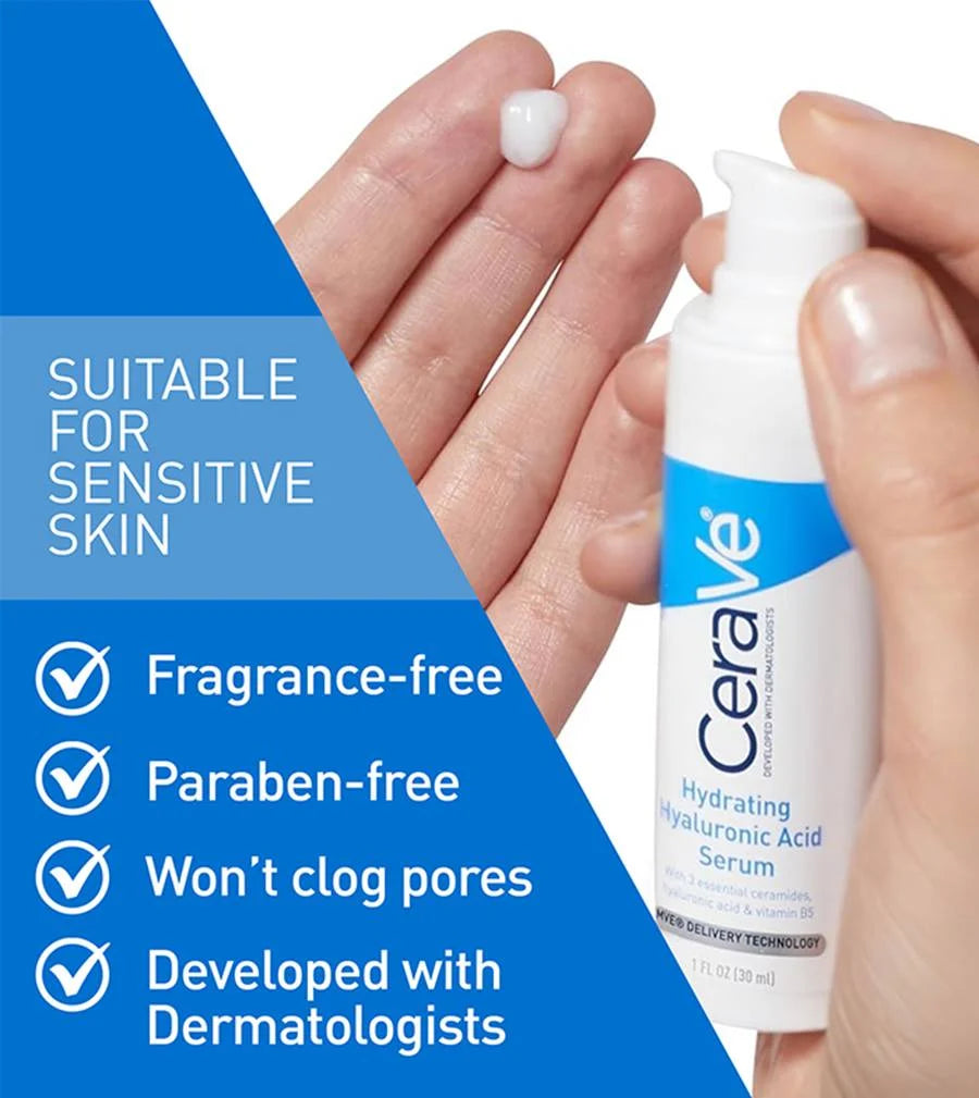 CeraVe Hydrating Hyaluronic Acid Serum Face Moisture Boost - 30 Ml