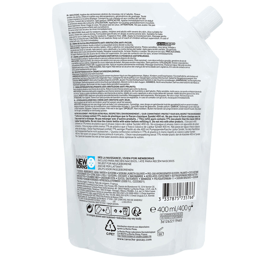 La Rocheposay Lipikar Syndet Ap Ecorefill 400 Ml