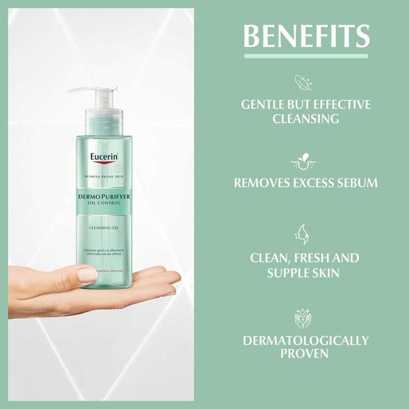 Eucerin DermoPurifyer Cleansing Gel 200ml – Non-Comedogenic Face Wash