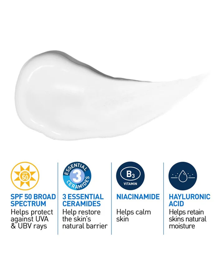 CeraVe AM Facial Moisturising Lotion with SPF 50 for Normal to Dry