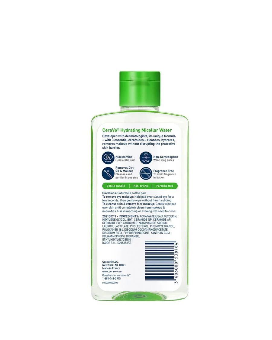 CeraVe Hydrating Micellar Cleansing Water 295ml – Makeup Remover