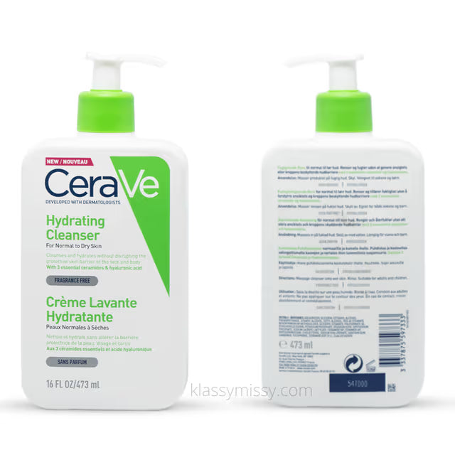 CeraVe Hydrating Cleanser Emulsion 473ml Gentle Face Wash for Dry Skin
