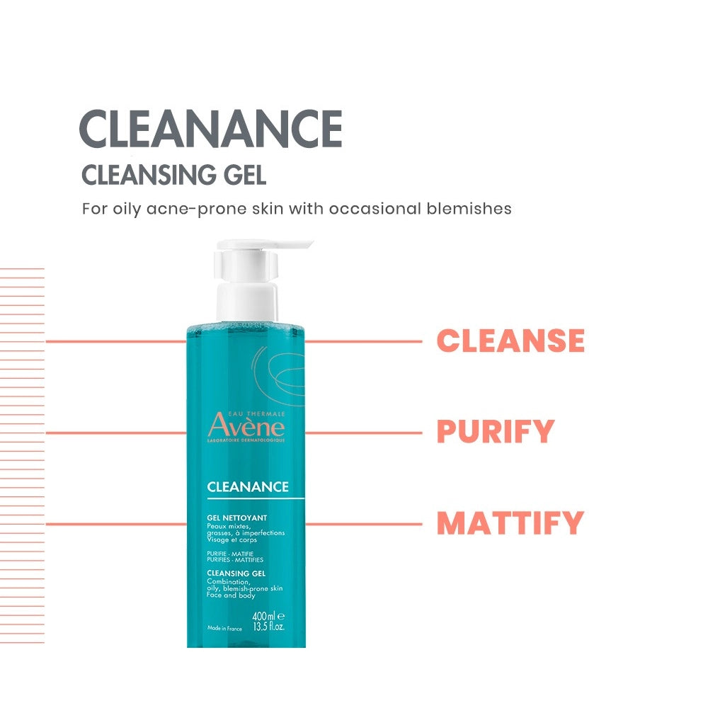 Avène Cleanance Gel Cleanser 400ml | Soap-Free Facial & Body Cleanser