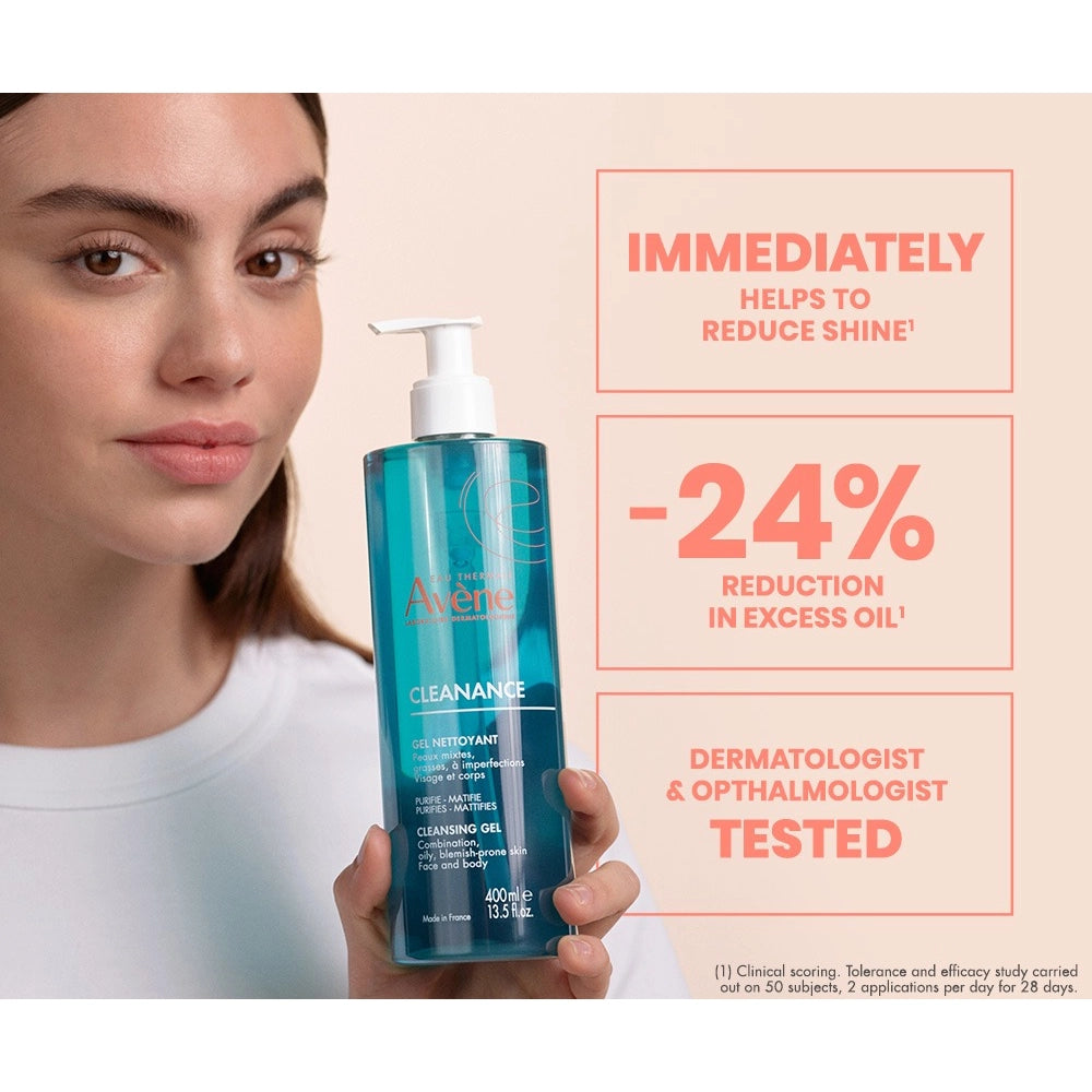 Avène Cleanance Gel Cleanser 400ml | Soap-Free Facial & Body Cleanser