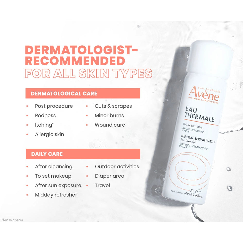 Avene Thermal Spring Water ,Calming, Soothing Skin Mist -50 Ml