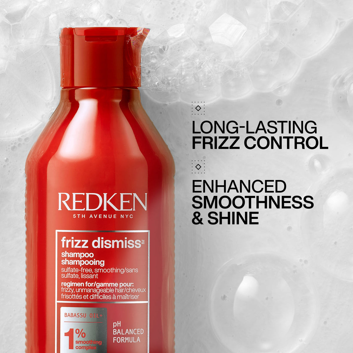 Redken Frizz Dismiss Shampoo 300ml - Sulfate-Free Anti-Frizz Shampoo