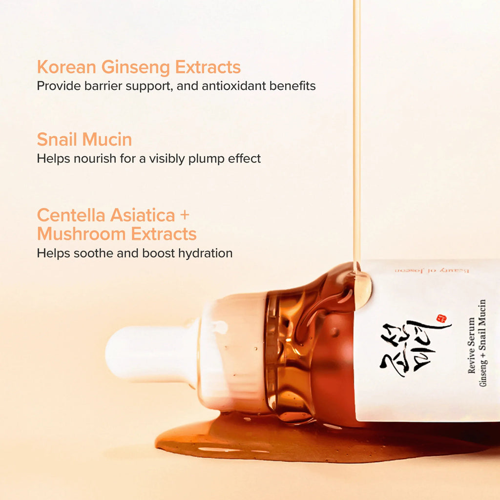 Beauty of Joseon Revive Serum: Ginseng + Snail Mucin 30ml – Firming &