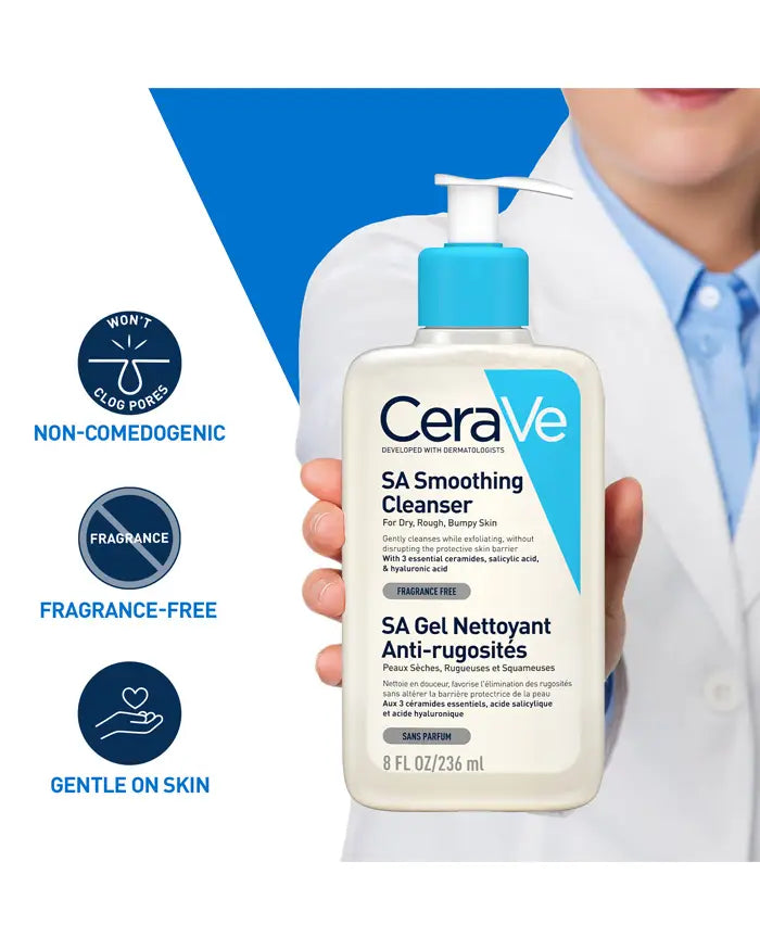 CeraVe SA Smoothing Cleanser 236ml Salicylic Acid Exfoliating Face